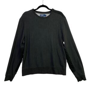 Polo Ralph Lauren Charcoal Grey Elbow Patch Pullover Sweatshirt Size Large